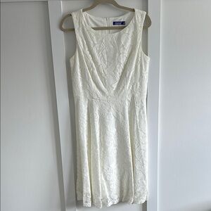 Cache White Sleeveless V-Neck Sheath Midi Dress